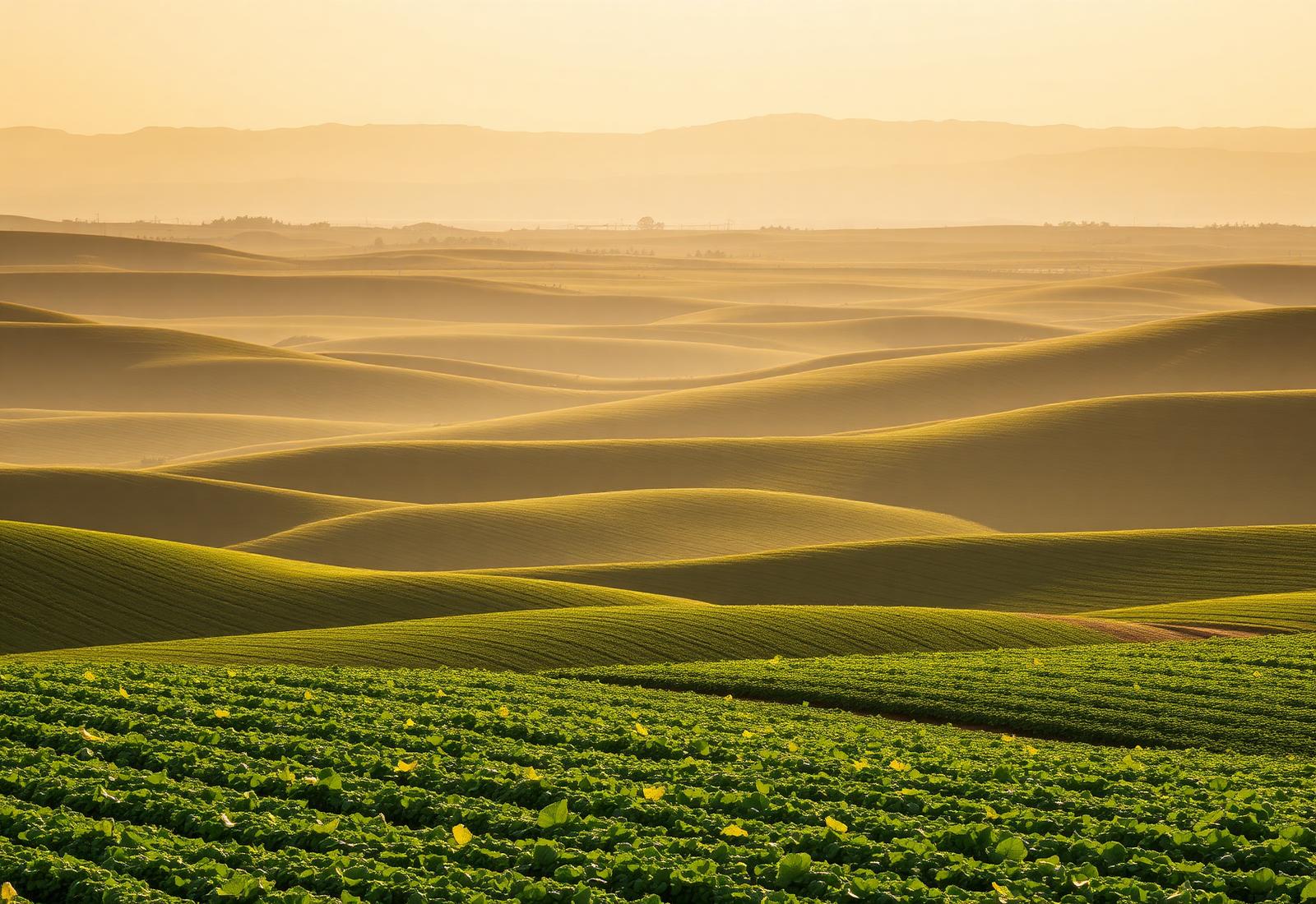 Rolling green Salinas Valley fields